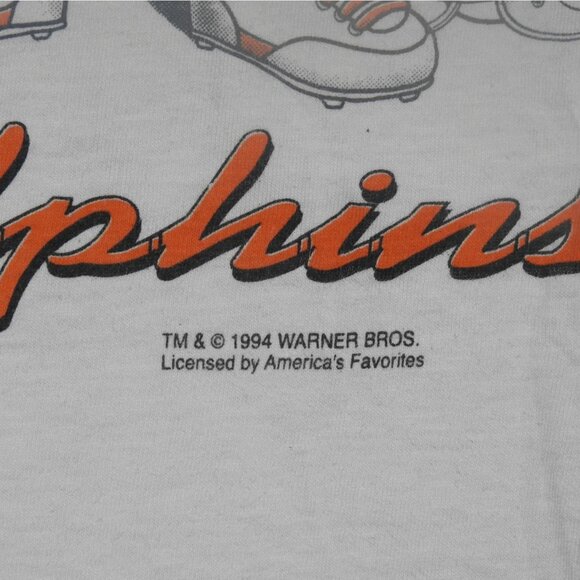 Vintage 1994 Miami Dolphins Looney Tunes Double Sided T-Shirt Men's Large - Picture 3 of 13